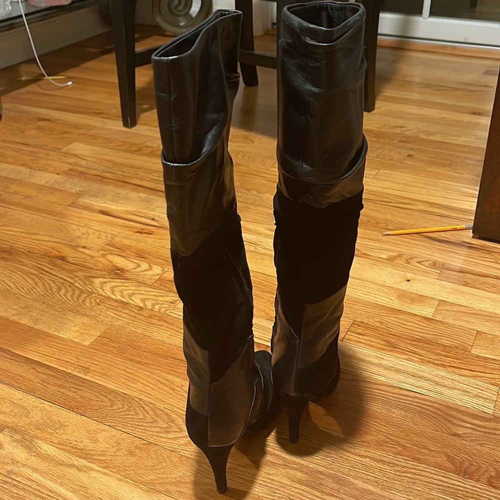 LUCA Stefani Alicia Black Leather/Suede Tall - Picture 3 of 7